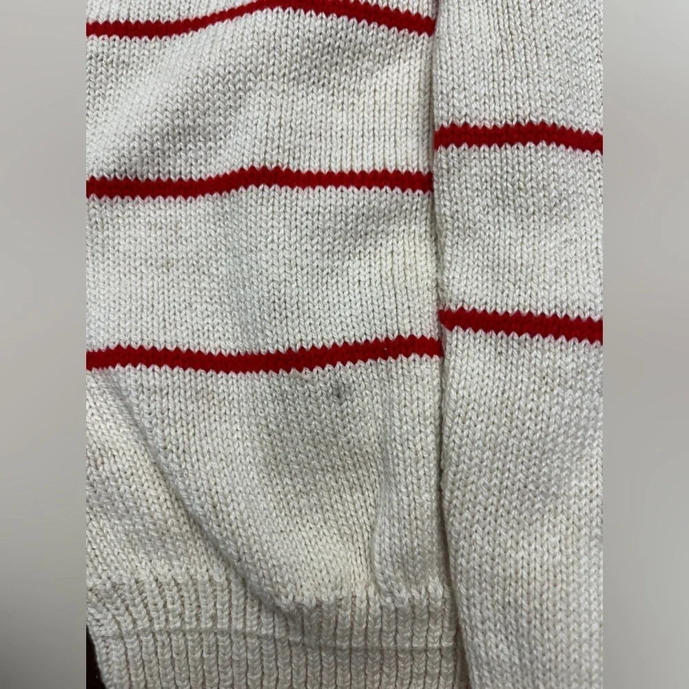 Par Four Sweater Vintage 90’s Deadstock Cream Red Stripes 100% Cotton Golf EUC - Picture 13 of 15